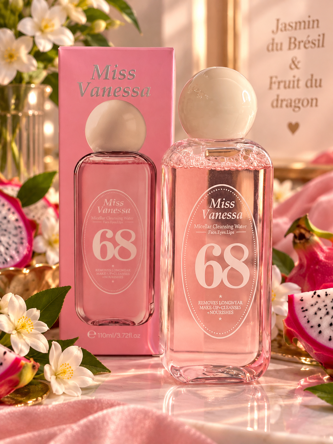 Eau micellaire 68 ( inspiré sol de Janeiro ) jasmin du Brésil et fruit dragon🌸